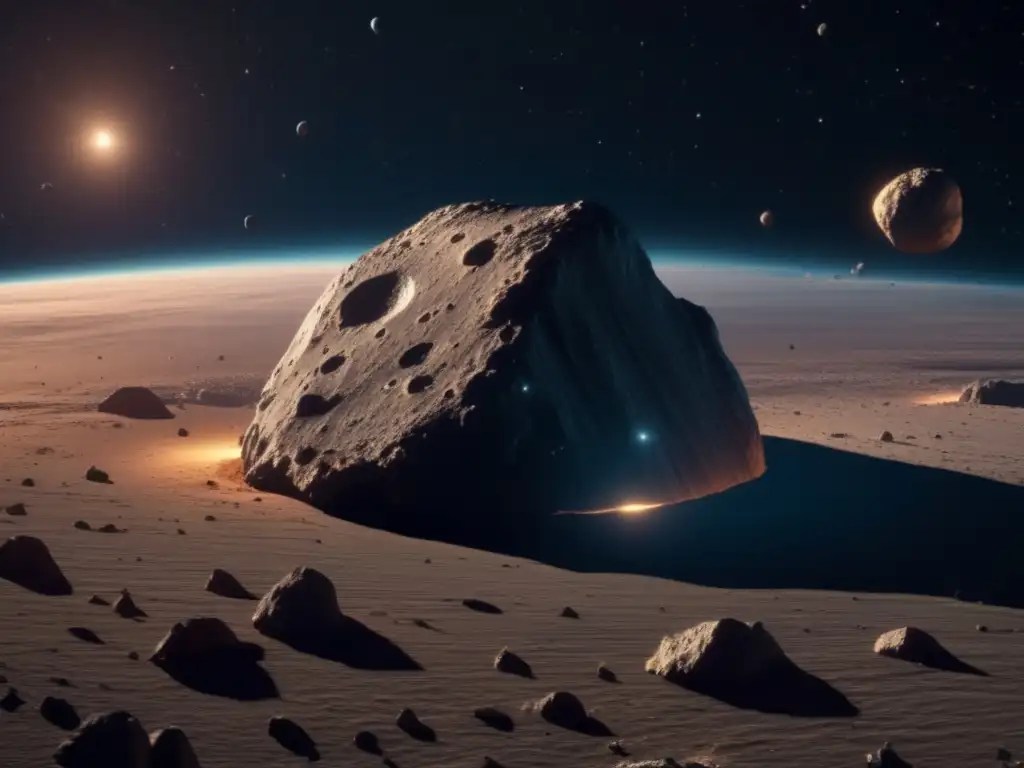 Asombroso asteroide flotando en el espacio Fenómenos rotura actividad asteroides