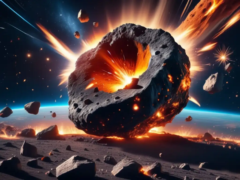Asteroid desintegrándose en el espacio Fenómenos rotura actividad asteroides