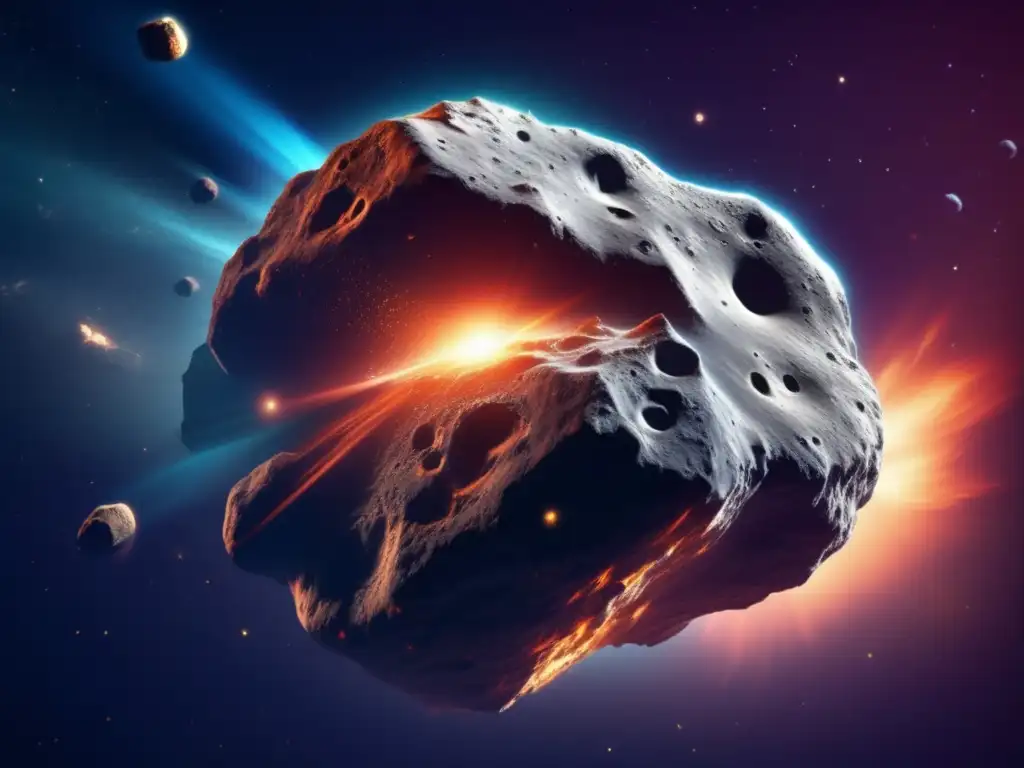 Asteroide activo en el espacio Fenómenos rotura actividad asteroides