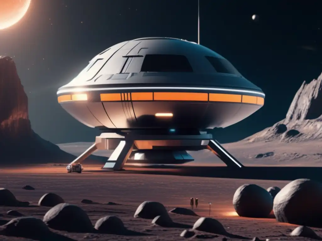 Estación espacial futurista en asteroide Preparación física en asteroides: entrenamiento espacial