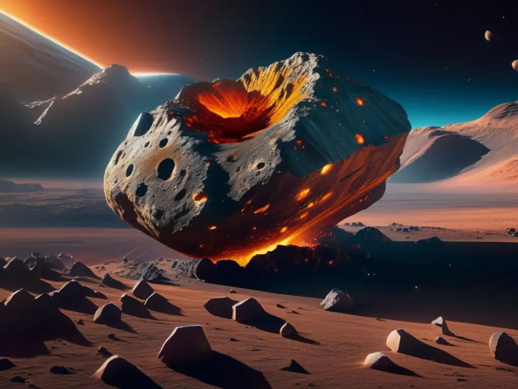 Impresionante imagen 8K de un asteroide Fragmentación de asteroides en el espacio: Imagen impactante de un asteroide con detalles asombrosos de 8K