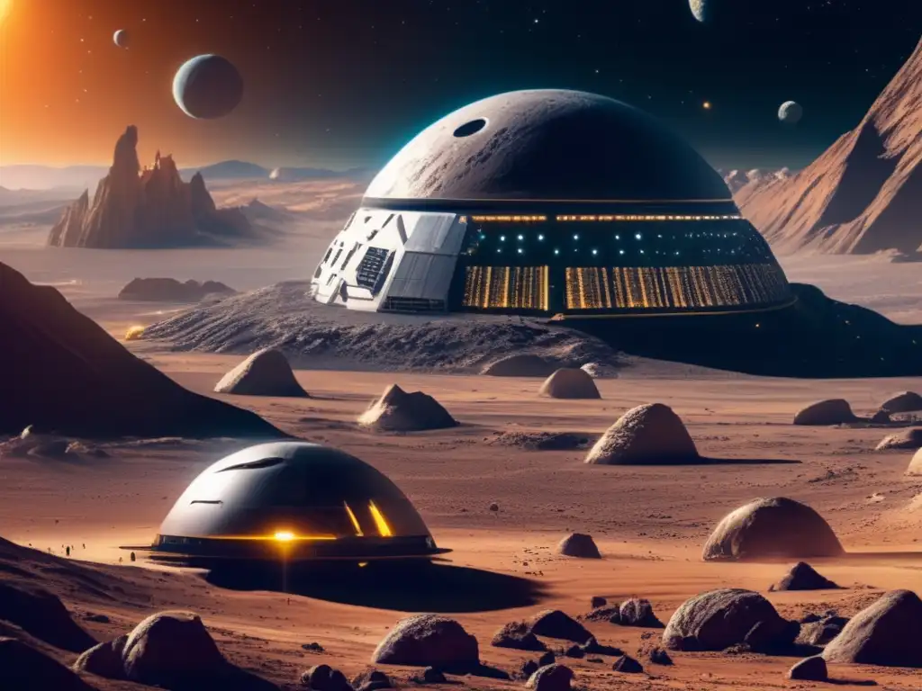 Futuras colonias en asteroides Futuras colonias en asteroides: una vista impresionante de una colonia espacial futurista dentro de un asteroide hueco