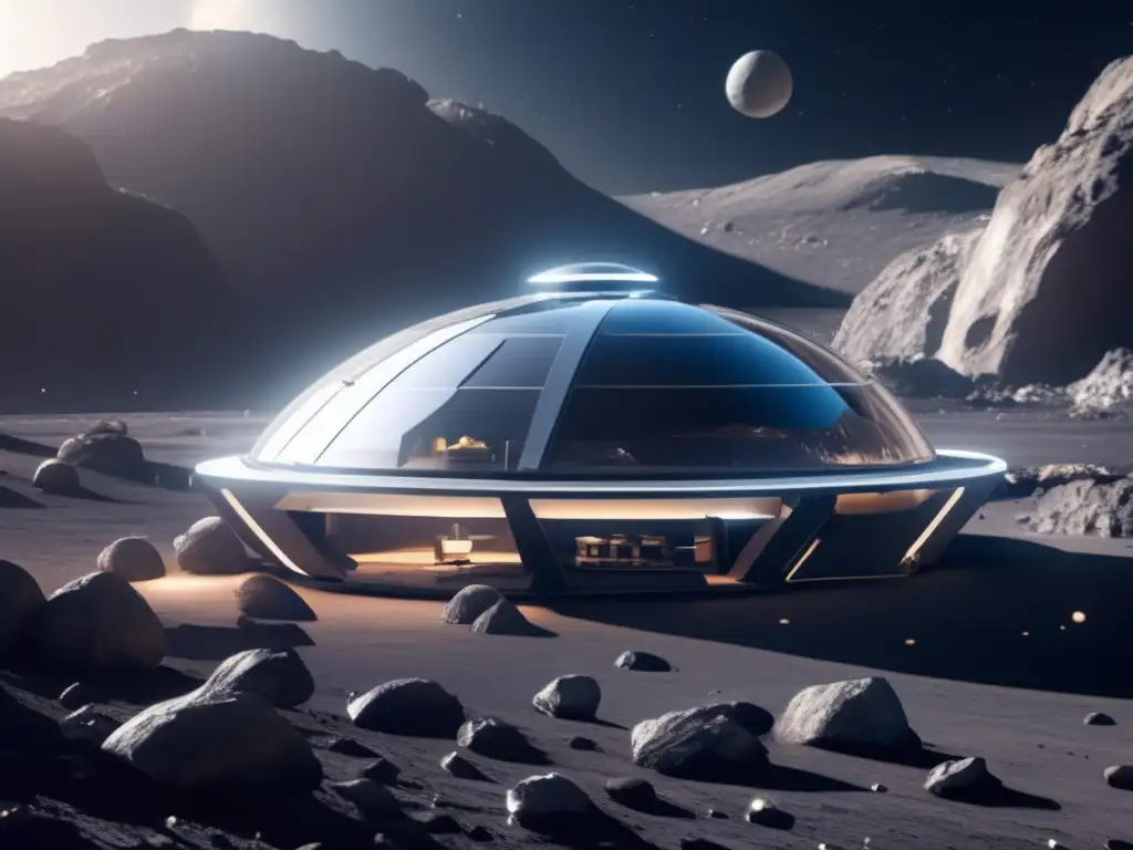 Hábitat espacial futurista en asteroide Hábitat futurista en asteroide: Energía sostenible en asteroides: fuentes espaciales