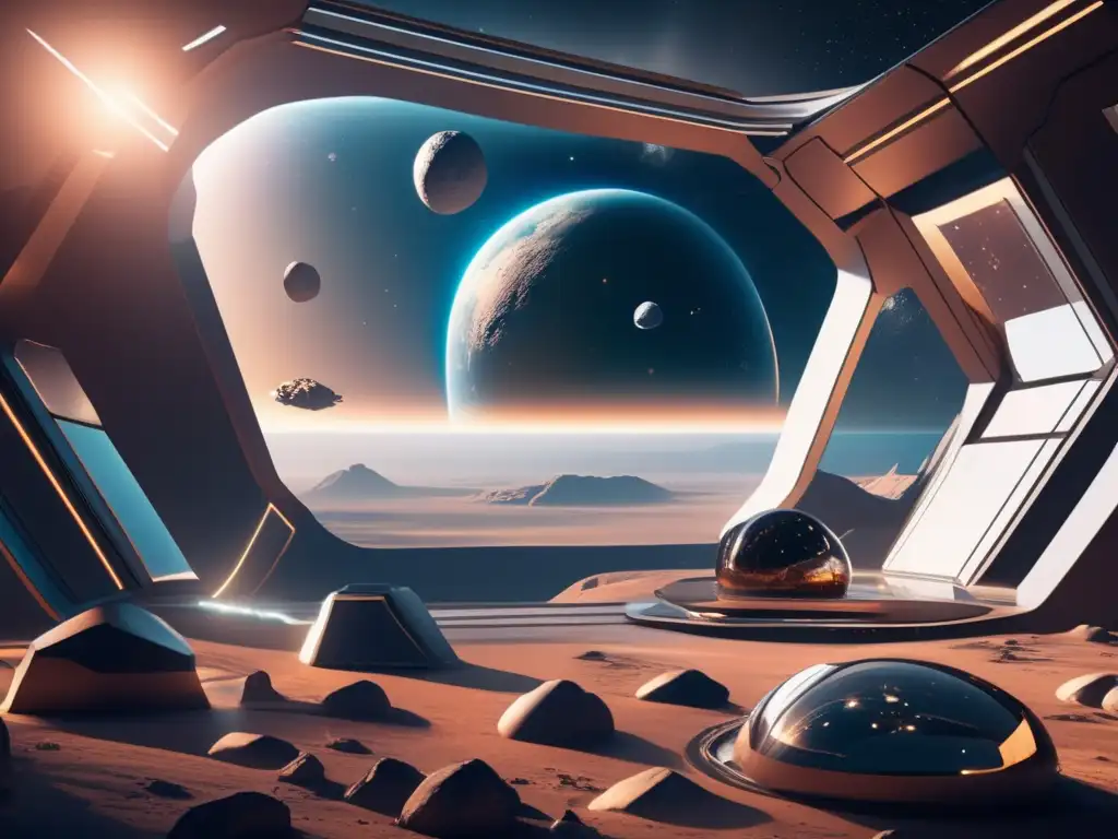Futurista hábitat asteroide en el espacio Hábitat futurista en asteroide: prevención de catástrofes