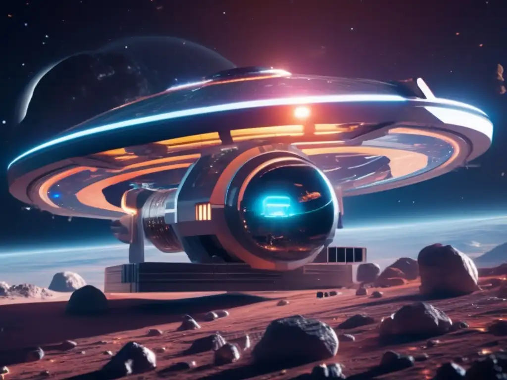 Estación espacial futurista orbitando asteroide Futurista estación espacial en asteroide: legislación sobre explotación de asteroides