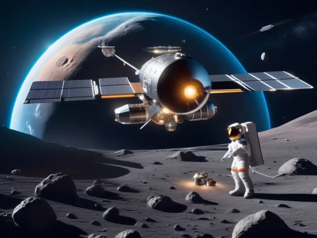 Estación espacial futurista y asteroide Futurista estación espacial en asteroide: colaboración internacional y legislación espacial asteroides