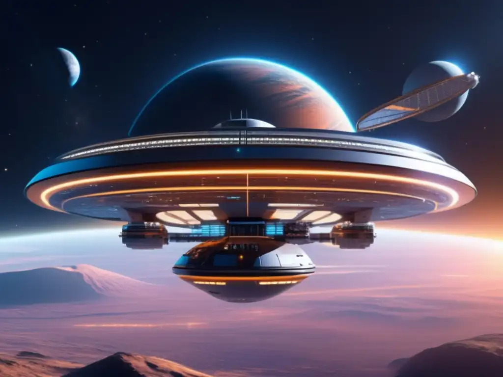 Futurista estación espacial flotando en el espacio - Sobreexplotación de asteroides: prevención y tratados
