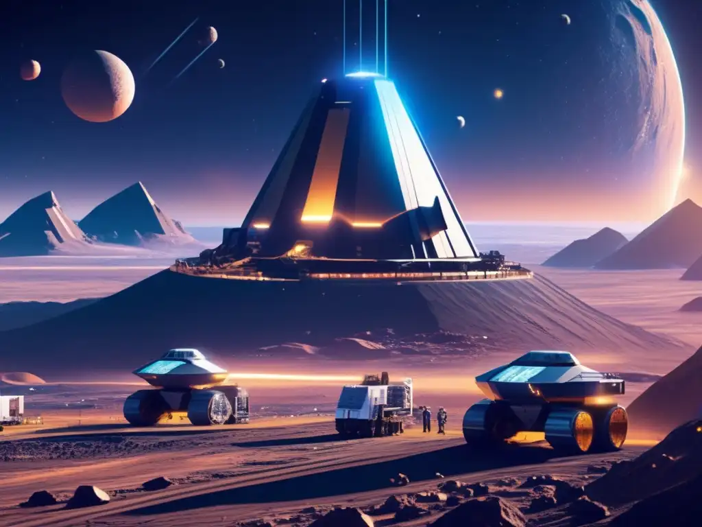 Futurista operación minera en asteroide