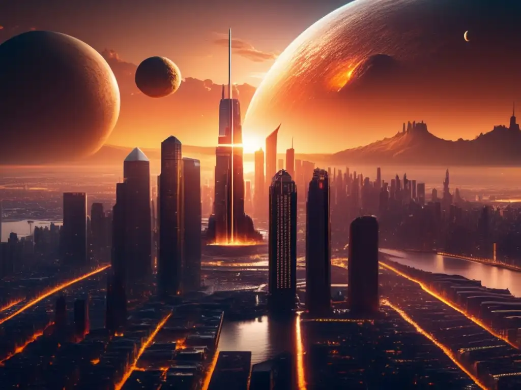 Futurista ciudad en peligro Futuro ciudad con asteroide: Planes de contingencia asteroide