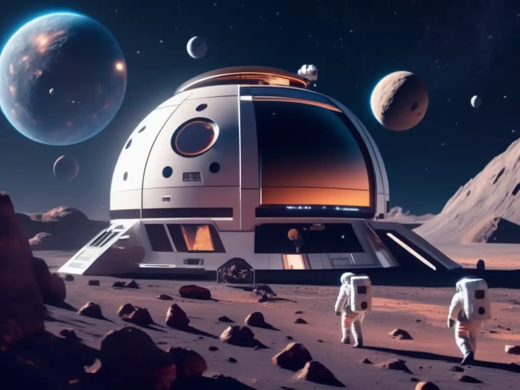 Estación espacial futurista en asteroide Futuro y desafíos de la exploración de asteroides: Legislación espacial y impacto