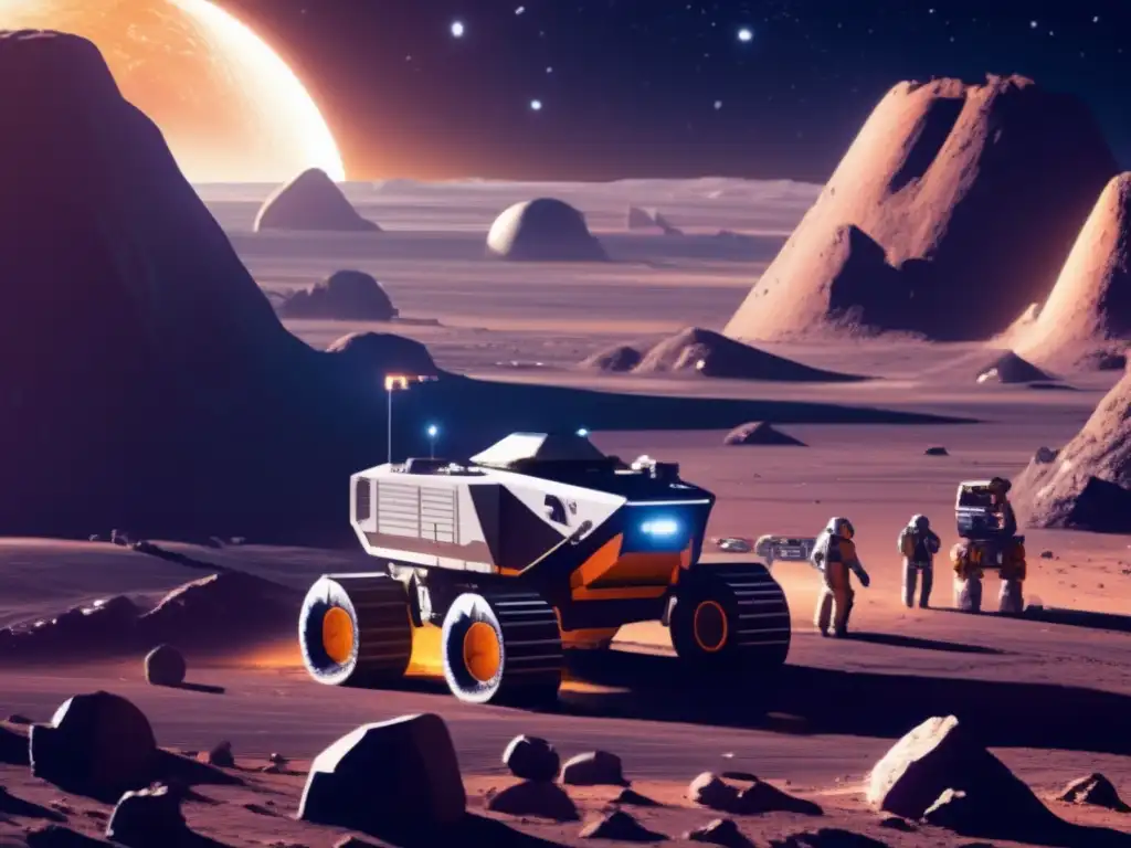 Minería espacial en asteroide Futuro de la exploración y explotación de asteroides