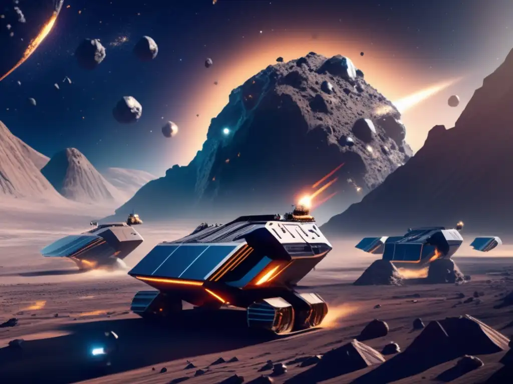 Futuro de la minería espacial Futuro de la minería de asteroides: una operación ultradetallada en 8k que muestra su potencial para revolucionar la economía global