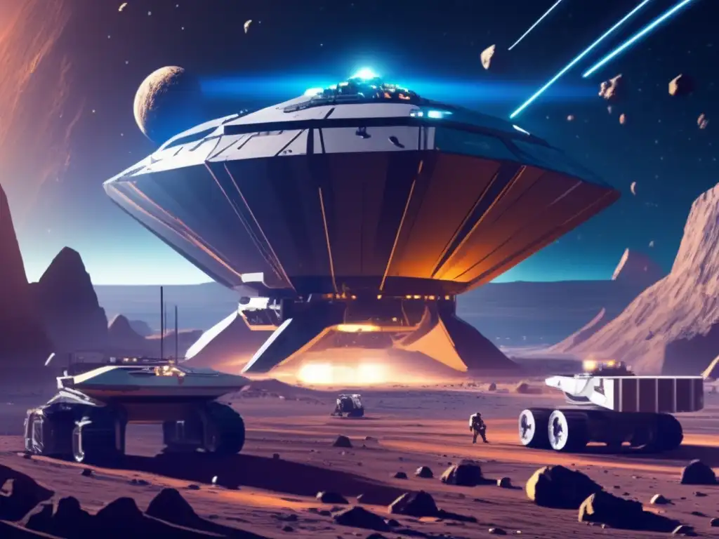 Futuro minero espacial: nave de extracción, maquinaria avanzada y financiamiento espacial