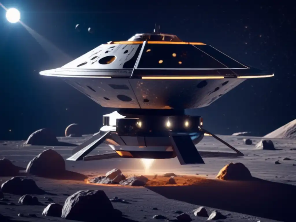 Sonda espacial explorando asteroide Un futuro de misiones a asteroides: desafíos y oportunidades