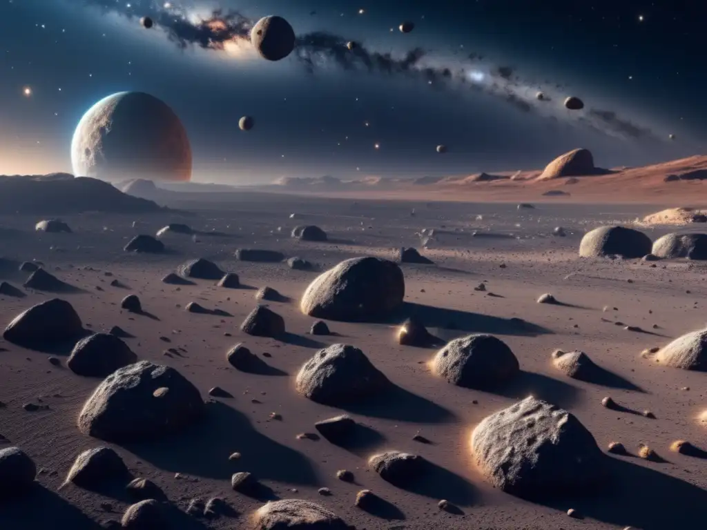 Asteroidas: belleza y peligro en el espacio Formación gigantes cinturón principal: impresionante imagen 8k de asteroides rocosos en el espacio