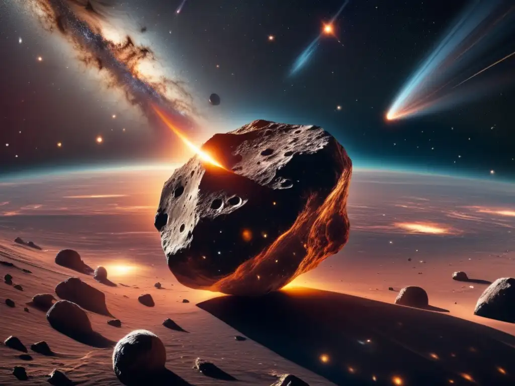 Impresionante imagen de asteroides en el espacio Gravedad asteroides: poder y beneficios