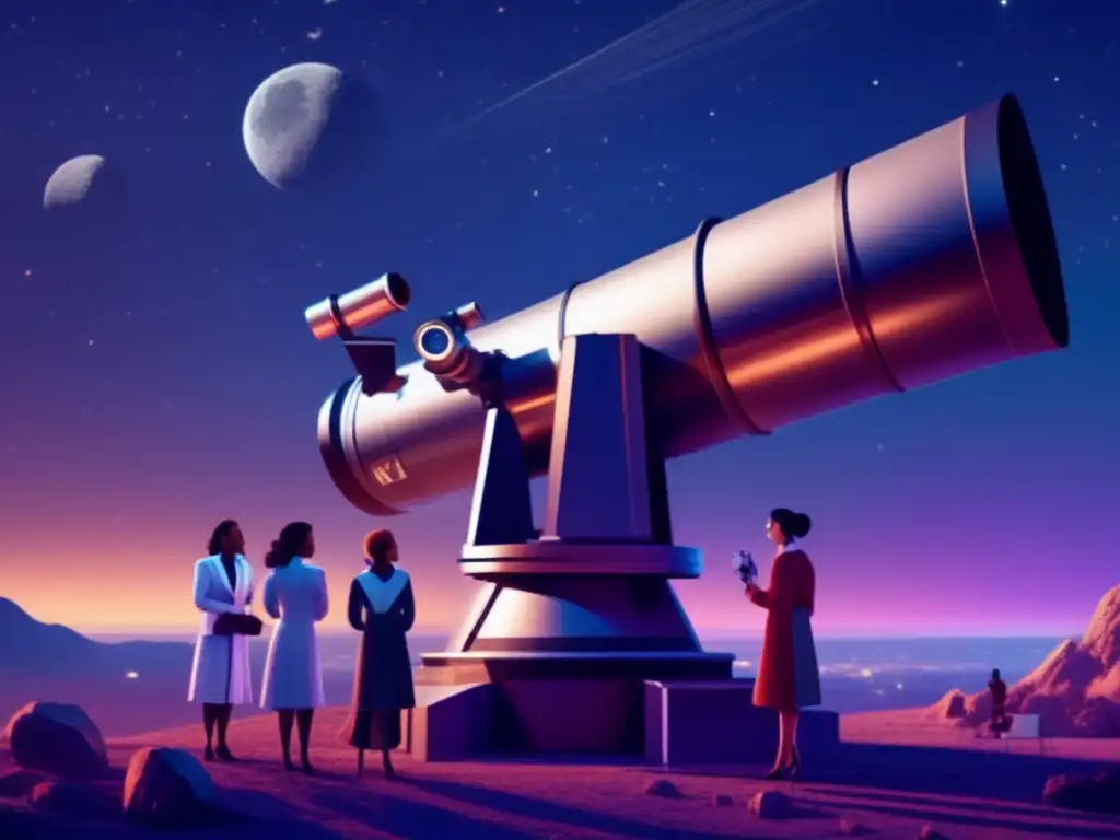 Grupo de científicas empoderadas colaborando en astronomía de asteroides