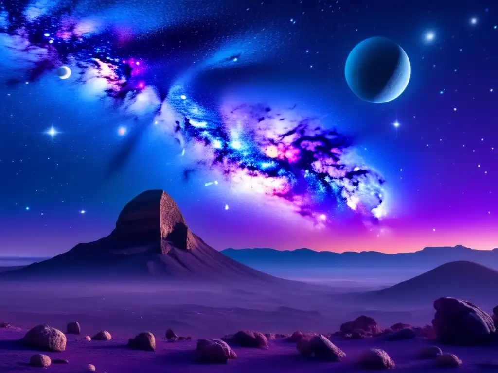 Noche estrellada con asteroide misterioso Hermoso cielo nocturno con asteroide: significado asteroides astrología adivinación