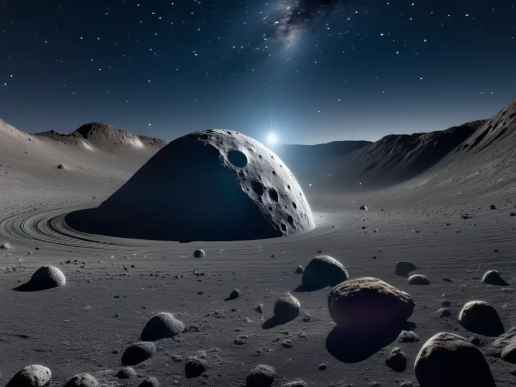 Maravillosa vista de Ceres, el mayor objeto del cinturón de asteroides Historia Ceres cinturón asteroides, imagen 8K ultradetallada muestra asombrosa escena del mayor objeto en cinturón asteroides