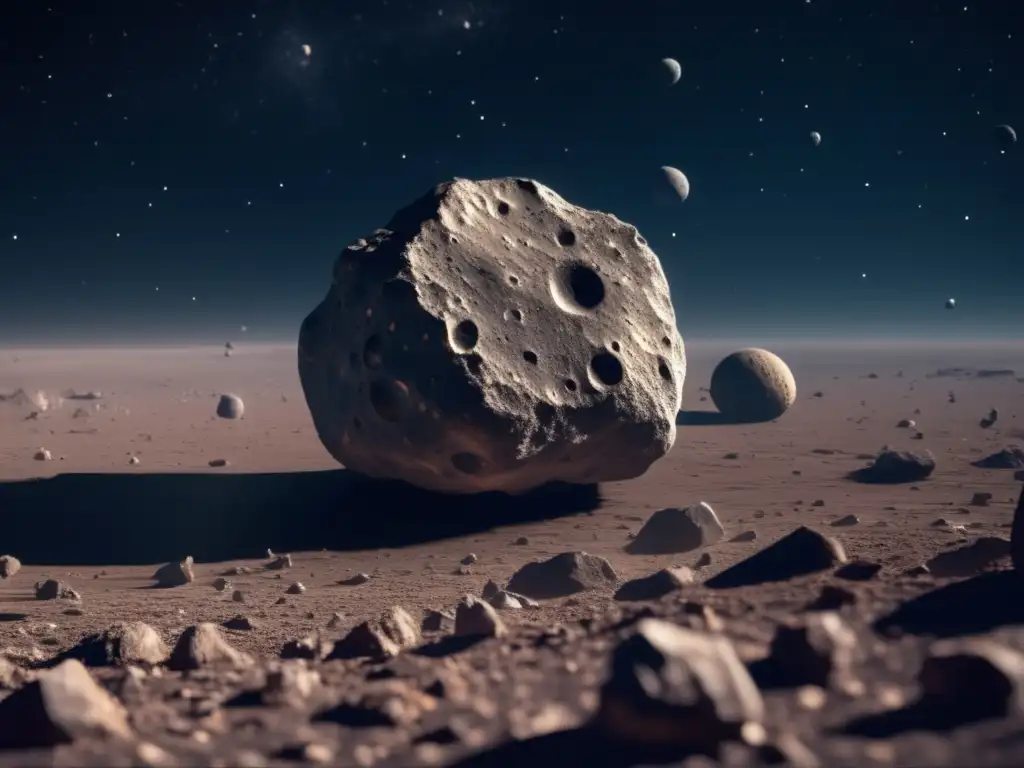 Asteroide rocoso flotando en el espacio Historias de asteroides redescubiertos: imagen impresionante de un asteroide rocoso en el espacio, con cráteres y una belleza misteriosa