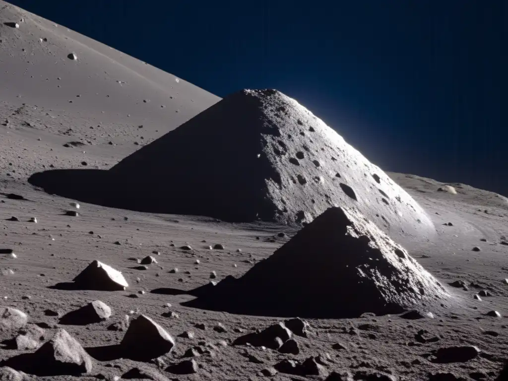 Asteroide Ryugu: Rugoso y rocoso, reflejando la luz solar Imagen: Asteroid Ryugu, superficie rocosa y desolada con Hayabusa2, la exploración de asteroides: impacto, explotación y legalidad cósmica