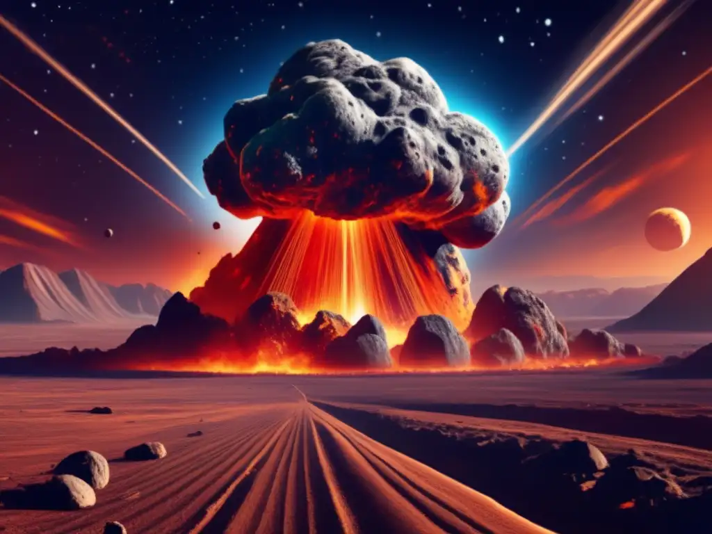 Asteroida masiva en rumbo hacia la Tierra Imagen de asteroide basáltico: futuro exploración espacial