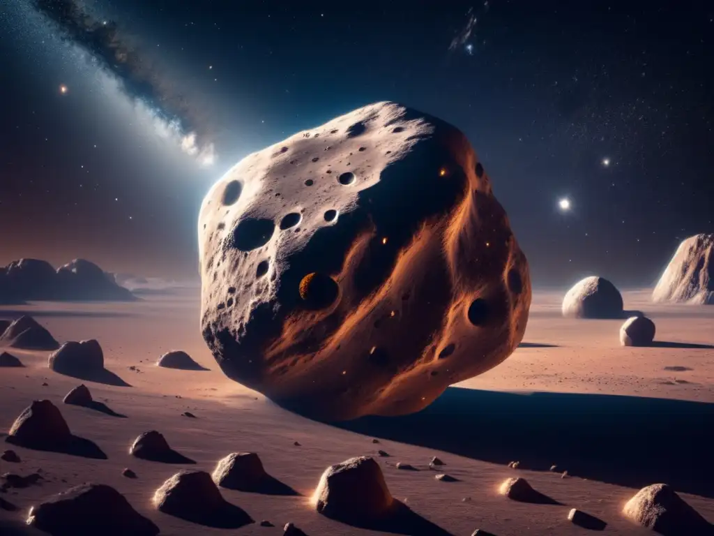 Asombroso asteroide centauro flotando en el espacio Imagen: Asteroide centauro flotando en el espacio, rodeado de estrellas
