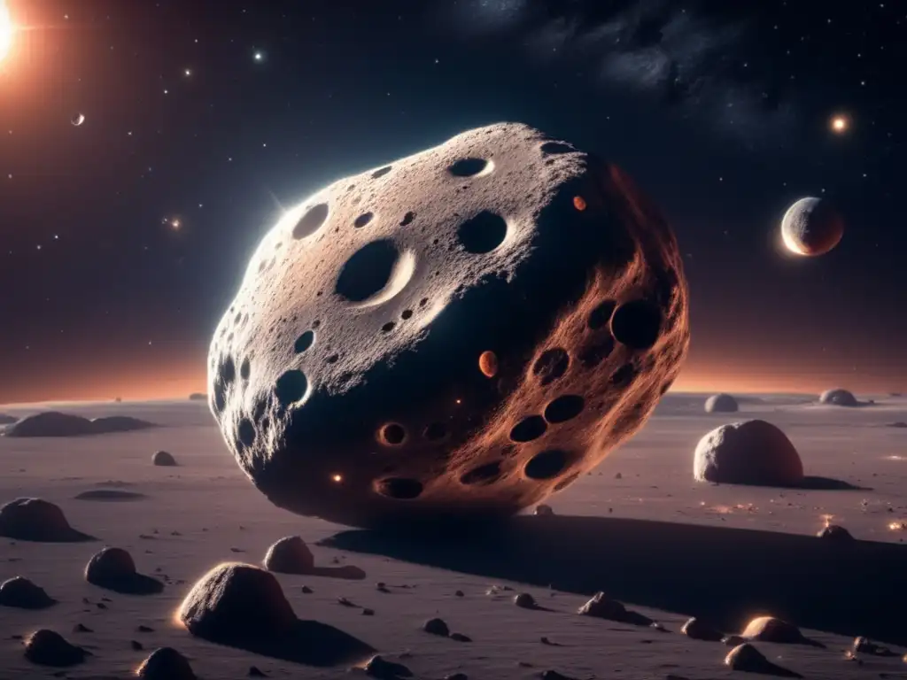 Asteroide solitario en el espacio Imagen de asteroide desolado en el espacio: Obras literarias inspiradas en asteroides