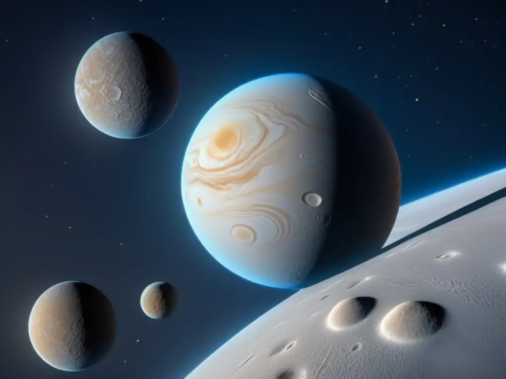 Imagen 8k de asteroide 52 Europa en el espacio: Exploración de asteroides congelados