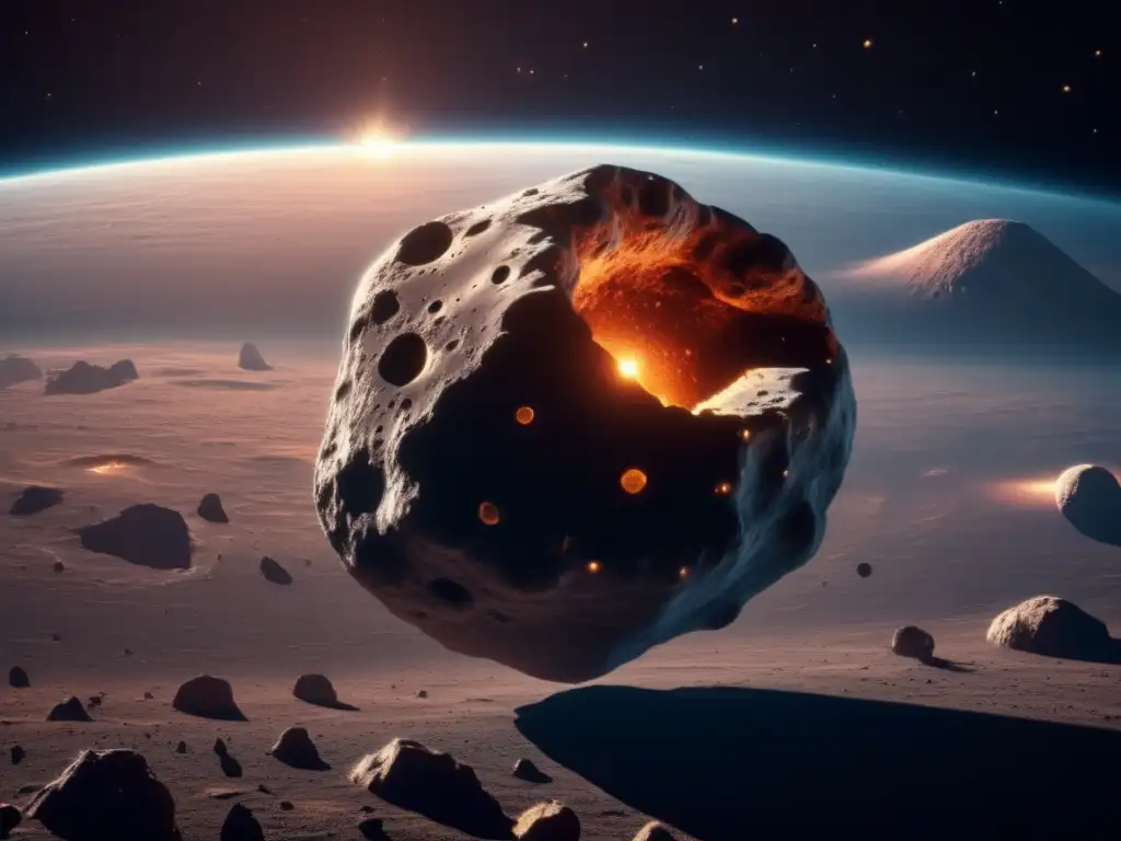Asombroso asteroide flotando en el espacio Imagen 8k de asteroide en el espacio: Exploración espacial y asteroides