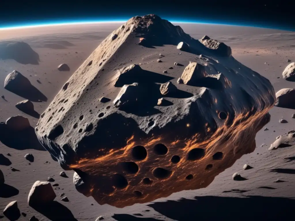Asteroide basáltico en el espacio Imagen: Asteroides basálticos: futuro conquista espacial