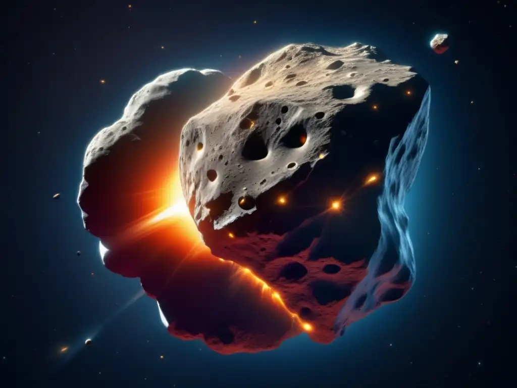 Impresionante asteroide en el espacio Imagen: Asteroides: Choques divinos y eventos de impacto