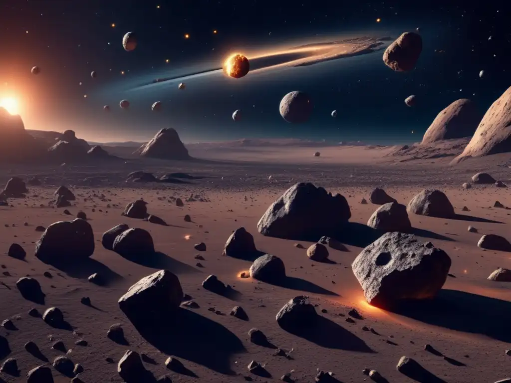 Asteroides en el espacio Imagen de asteroides en el espacio: belleza y misterio, ¡descubre el fascinante mundo de la minería de asteroides!