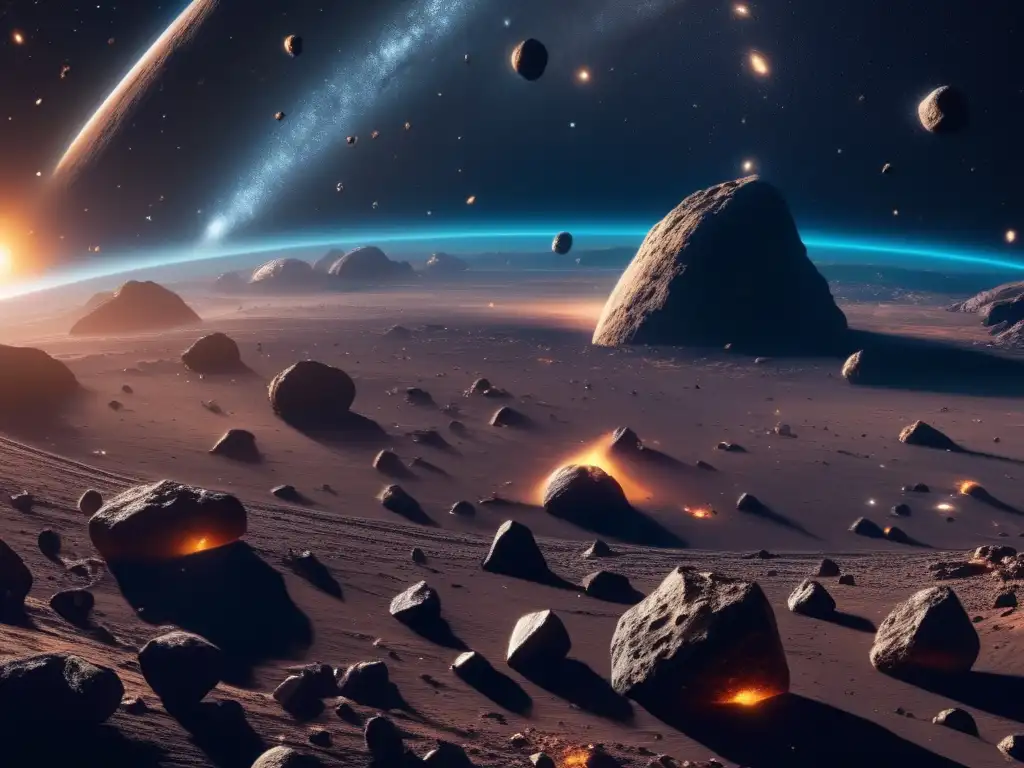 Impresionante imagen 8K de asteroides en el espacio Imagen 8K de asteroides en el espacio: Potencial económico recursos asteroides