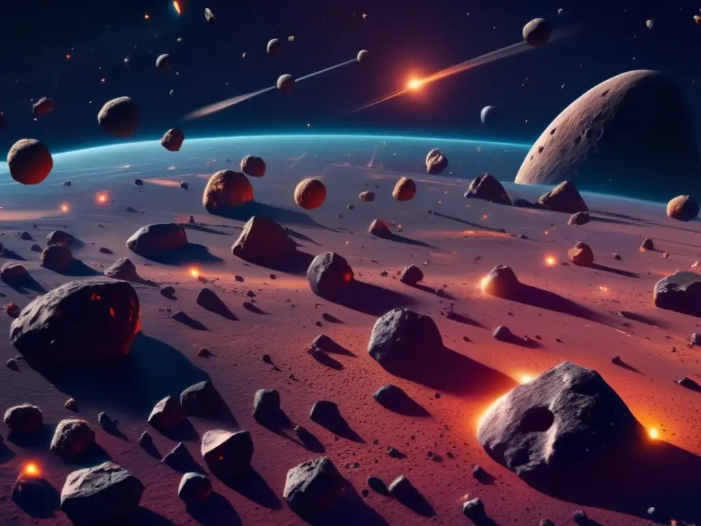 Majestuoso campo de asteroides en el espacio Imagen 8K de asteroides en el espacio: Videojuegos basados en asteroides reales