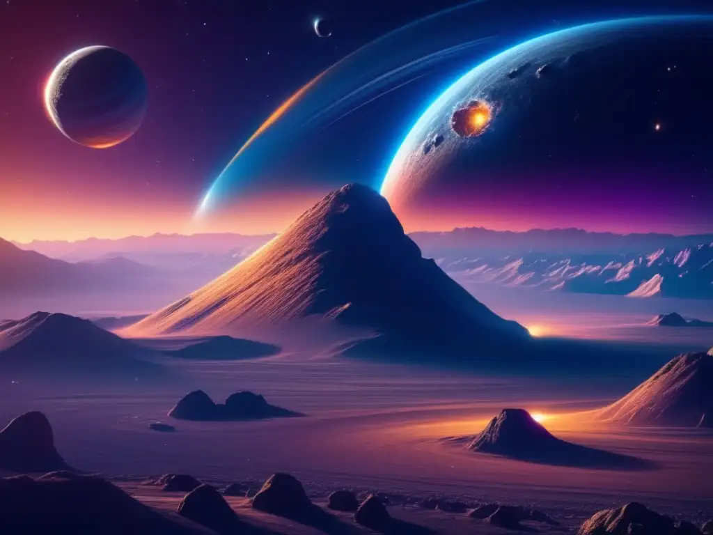 Asombroso asteroide cruzando órbita y planeta majestuoso (50 caracteres) Imagen: Asteroides con órbitas cruzando planetas