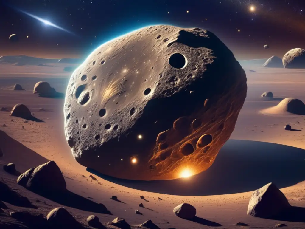 Impresionante imagen de un asteroide con nave espacial Imagen: Exploración de asteroides prometedoras en el espacio