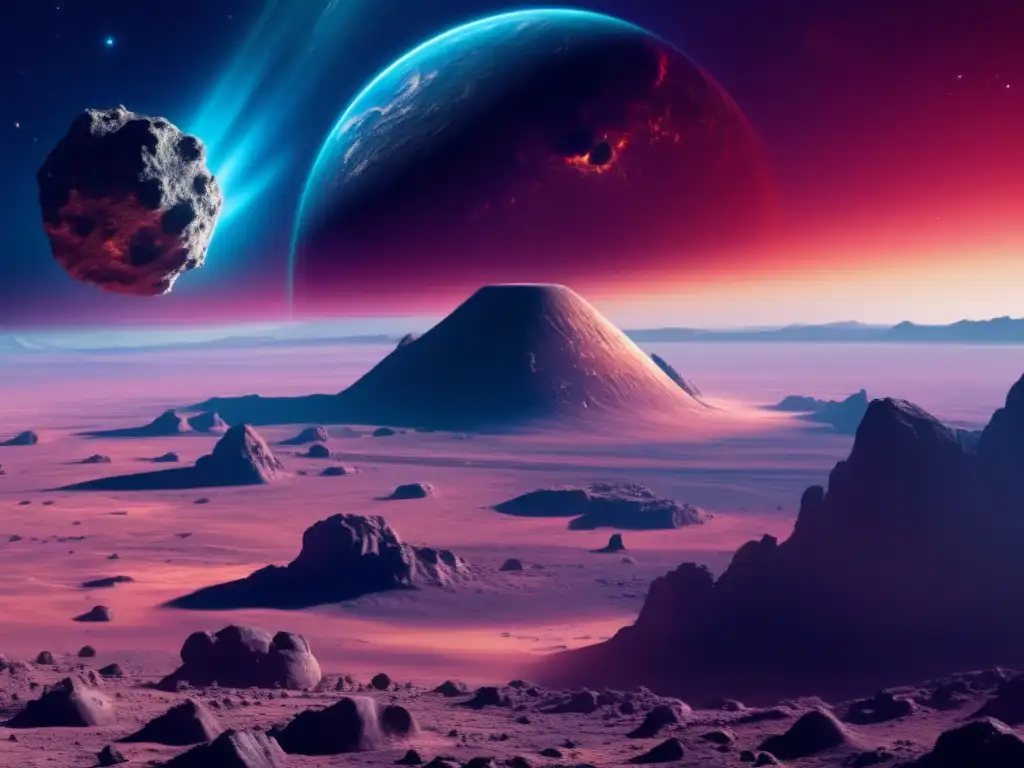 Asteroide amenazante en el espacio Imagen de asteroides: Protocolo París, seguridad global
