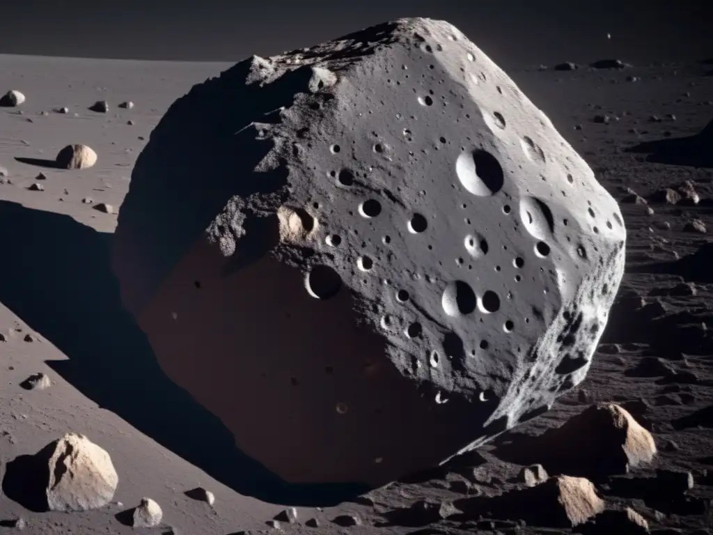 Asteroide Ryugu: Textura y misterio Imagen detallada del asteroide Ryugu: impacto, explotación y legalidad cósmica