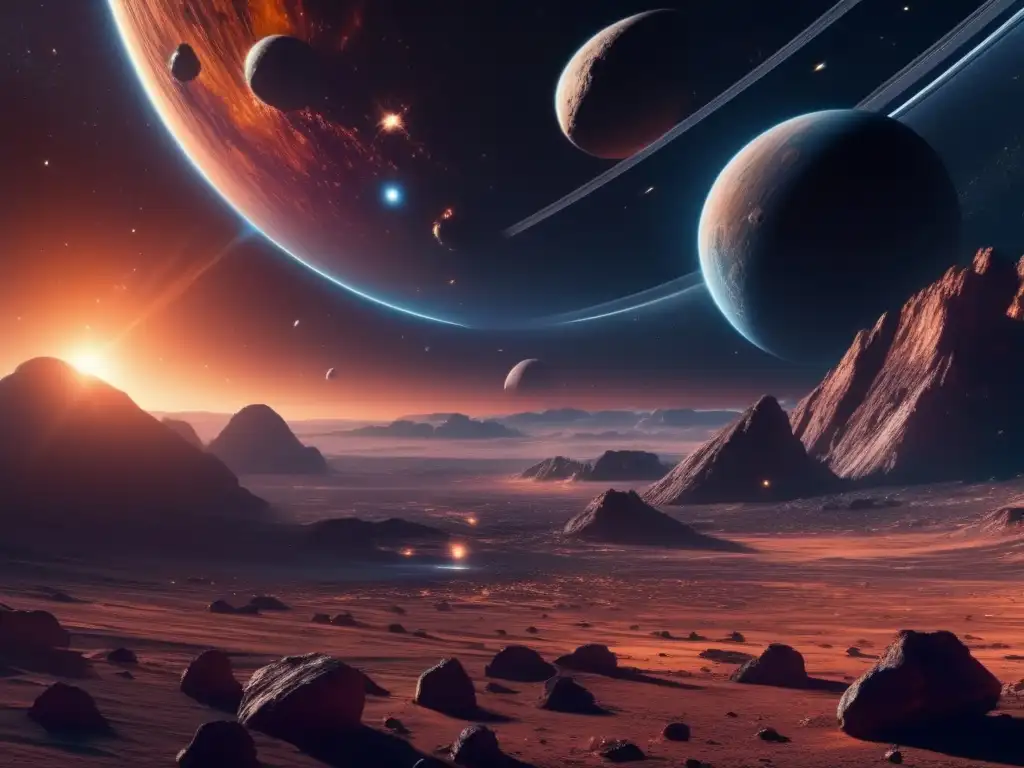 Espacio ultradetallado: asteroide, naves, tecnología Imagen: Estrategias desvió asteroides peligrosos en el espacio