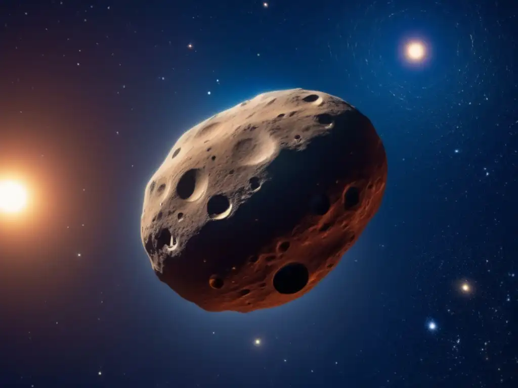 Asteroide 511 Davida flotando en el espacio Imagen de la exploración del asteroide 511 Davida en el espacio: grandioso y misterioso
