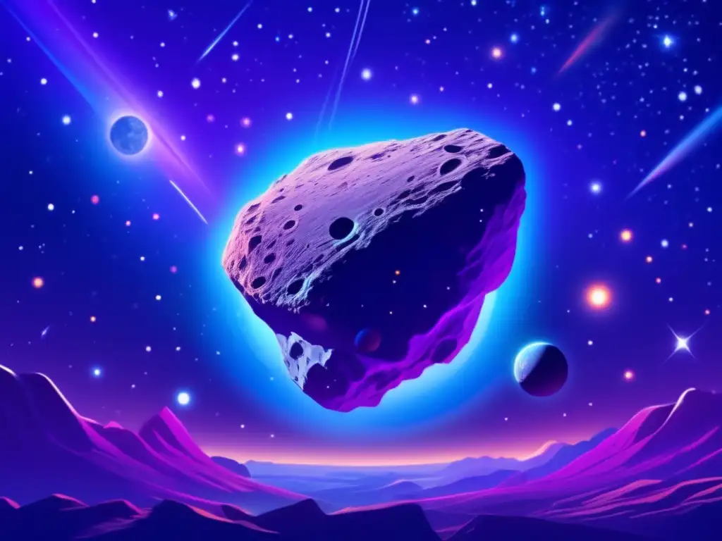 Imagen impactante de un cielo nocturno con asteroide en el centro