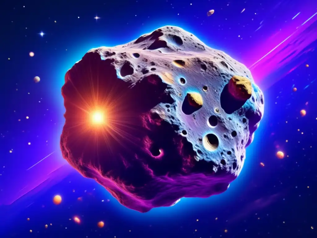 Asteroide espacial, belleza cautivadora Imagen impactante: Exploración de asteroides para compuestos bioactivos