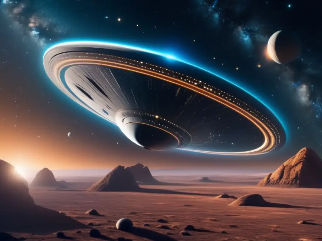 Imagen impactante: nave espacial en el espacio rodeada de asteroides