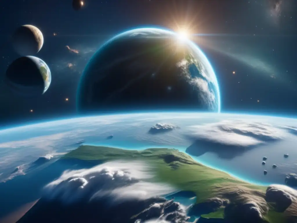 Amenaza espacial: Tierra y asteroide en colisión Imagen impactante: probabilidad impacto asteroide tierra