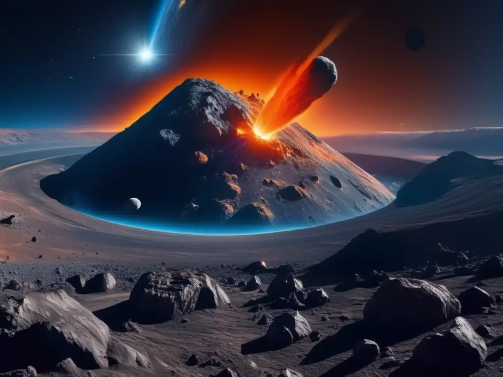Asteroida amenaza la Tierra Imagen: Preparación para impacto de asteroide: belleza peligrosa de un asteroide acercándose a la Tierra