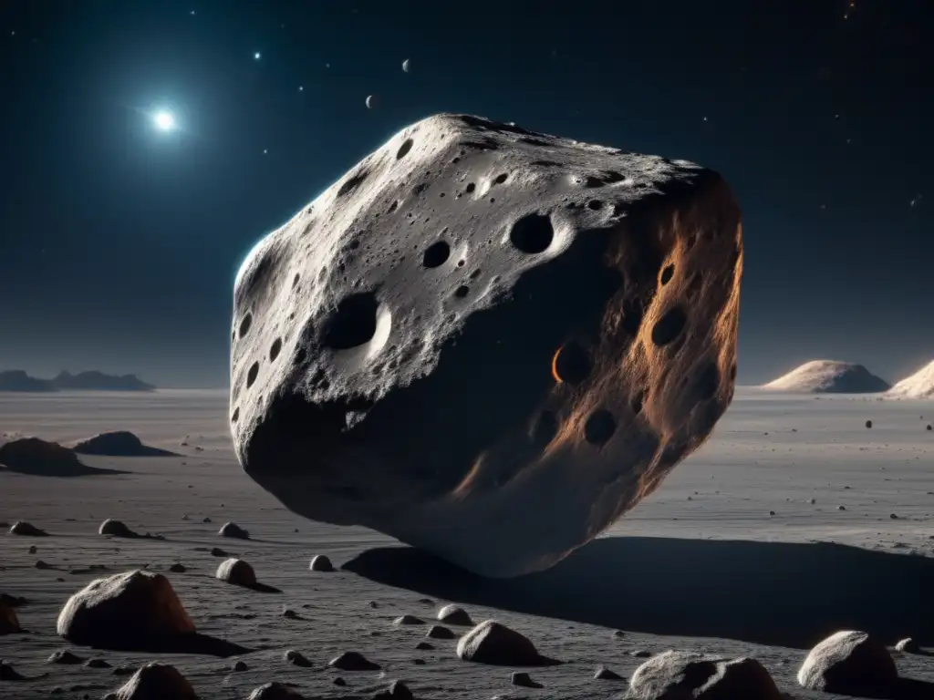 Asteroide C: Detalles y misterio Imagen impresionante de asteroide tipo C en el espacio: asteroides tipo C y tiempo