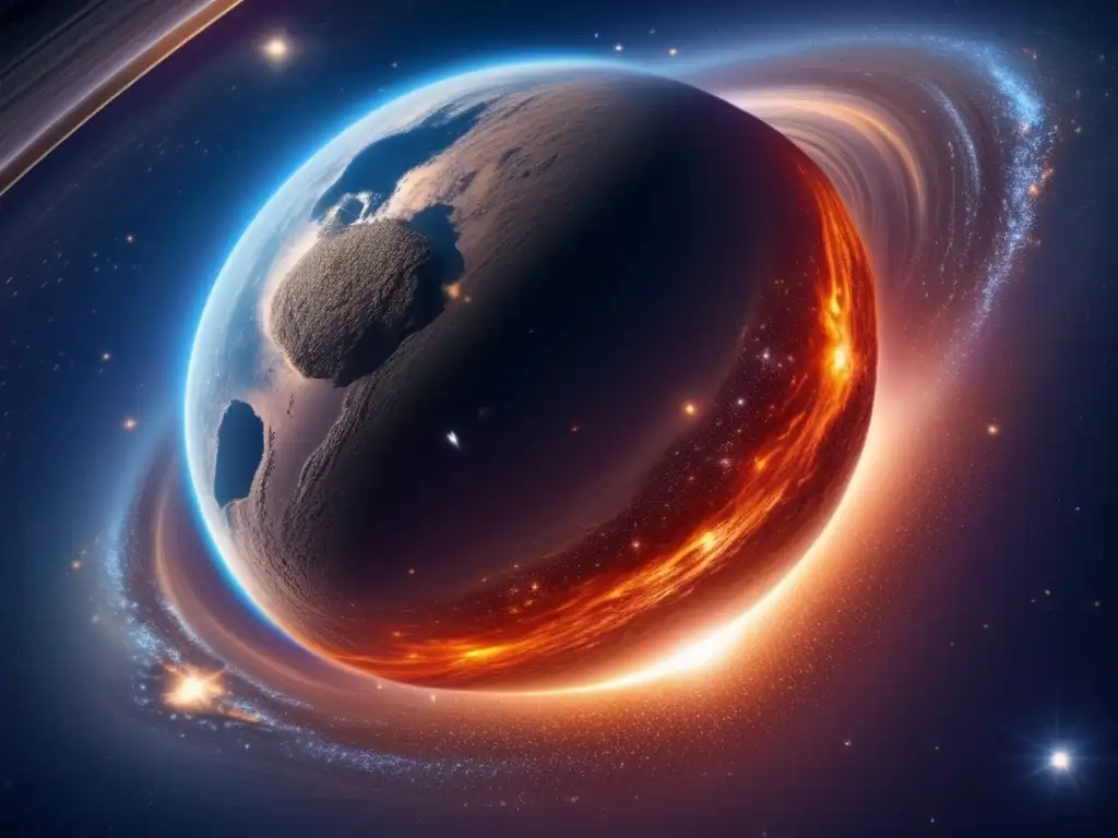 Impacto de asteroide: poder y destrucción Imagen impresionante de impacto de asteroide, destacando avances científicos en ocultaciones asteroides