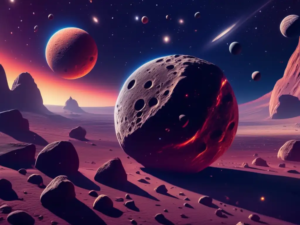 Imagen impresionante de paisaje cósmico con asteroide a lo lejos - Influencia de tránsitos y ocultaciones en cinematografía espacial