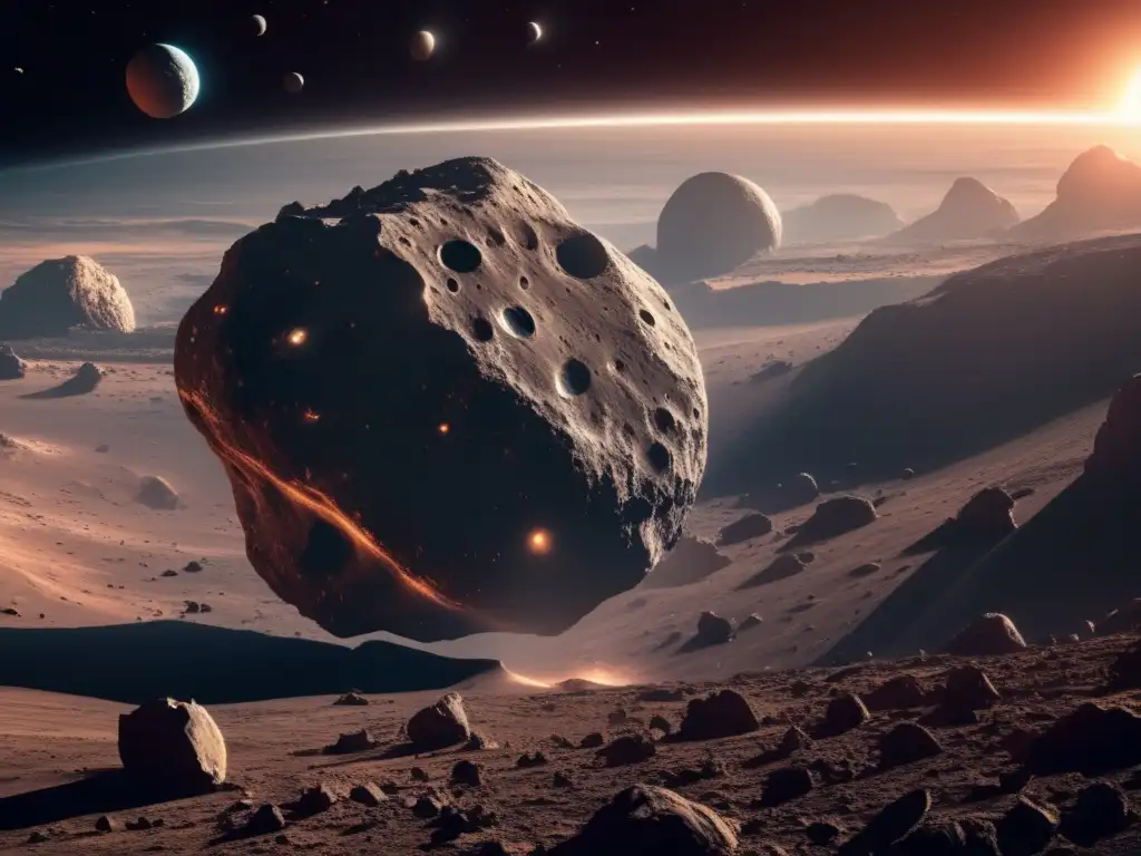 Impresionante imagen 8k de un asteroide rodeado de naves espaciales Imagen: Exploración internacional asteroides